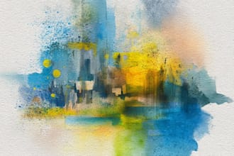 hand drawn artistic watercolor art