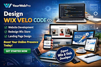 design wix velo code website development redesign wix store landing page design