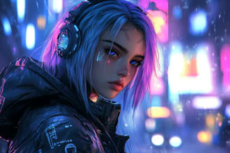 drawing superhero cyberpunk character
