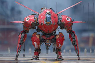 paint a fancy futuristic mecha and robotic character