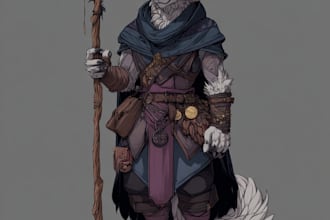 create dnd character art and sci fi concept art