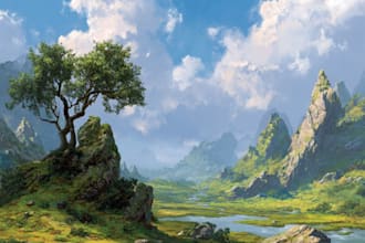design a conceptual fantasy landscape