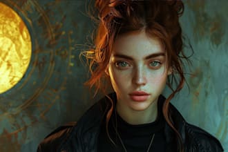draw a unique role playing game character portrait