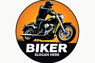 design eye catchy biker sport logo with express delivery