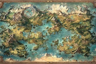 make marvelous vintage fantasy vector map, illustration for you