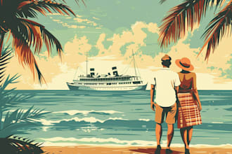design vintage, retro, and modern travel posters
