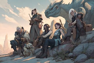 design character fantasy illustration for dnd party
