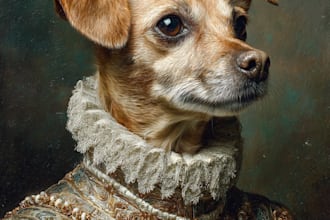 do a custom renaissance royal pet portrait to oil painting