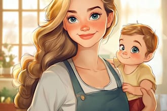 beautiful portrait in disney cartoon