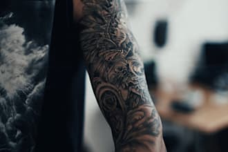 create a custom tattoo design for chest tattoo, back tattoo