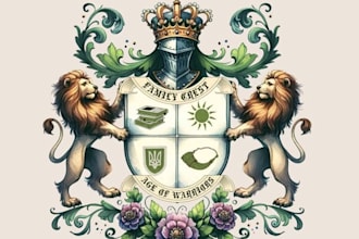 design a custom family crest or coat of arms logo