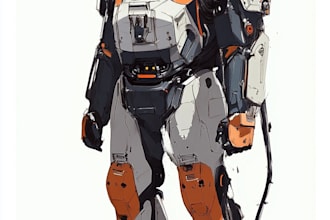 illustrate mecha helmet, weapon, armor concept character