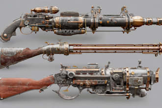 design creative concept art of weapons and items