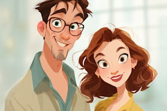 beautiful portrait in disney cartoon