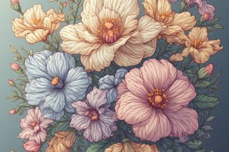 draw hand drawn botanical line art for tattoo
