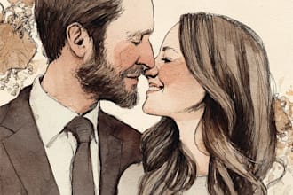 make couple portrait illustrations