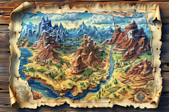 create fantasy game map design for you