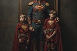 design a family superhero portraits for you
