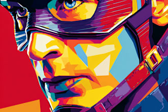 design an amazing superhero pop art