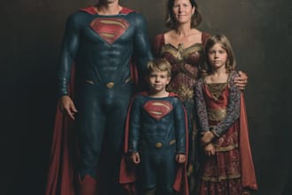 make a family superhero portraits for you