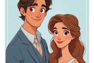 design a personalized couple portrait, perfect for gifts