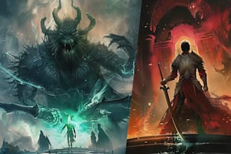 fantasy illustrations, concept art, and card game art