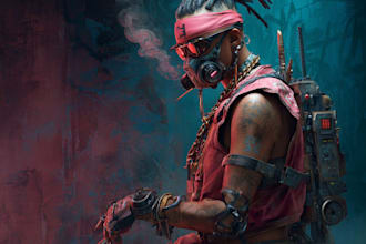 create cyberpunk character art