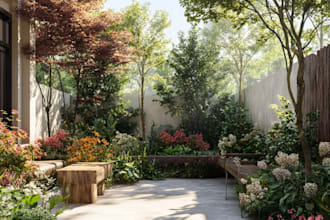 create backyard landscape design rendering