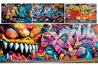 create custom graffiti art designs murals and wall arts