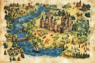 draw a custom map for fantasy, , book or
