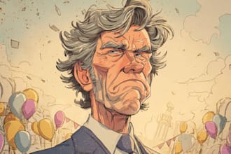 draw funny political caricature and cartoon