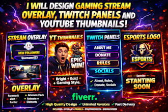 create viral gaming thumbnails for youtube, twitch streamers