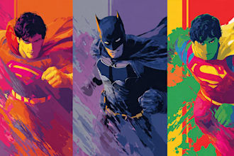 illustrate a superhero  pop art portraits