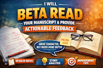 beta read your manuscript and provide actionable feedback