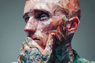 make your any fabulous geometric low poly illustration