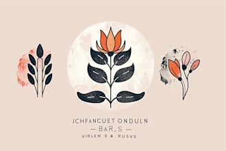 design modern botanical boho logo design with branding