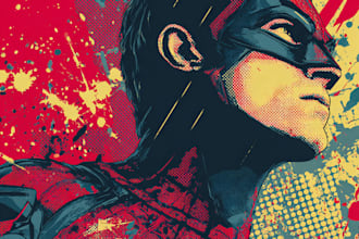 design an amazing superhero pop art