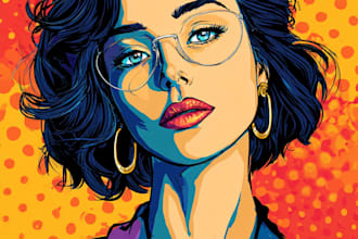 make your  unique colorful wpap pop art illustration