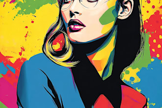 do colorful pop art portraits of pets and animals