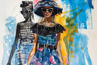draw a realistic fashion illustration