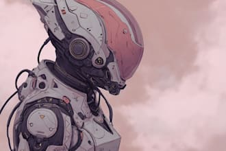 create sci fi character art and sci fi concept art
