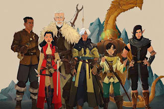 draw your dnd rpg character or party illustration art