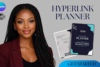 60 pages busy mum hyperlinked digital planner design editable link