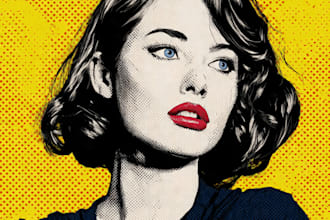 create pop art portrait in roy lichtenstein style