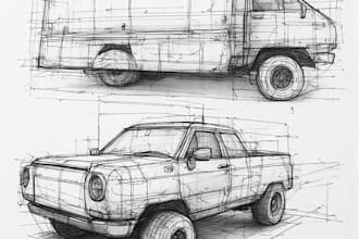 draw detailed product line art with vector sketch