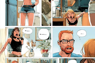 make a funny and dramatic comic strip