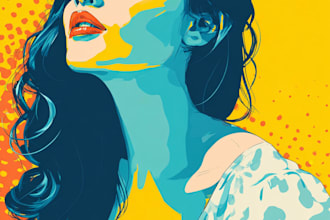 draw a retro pop art style in less
