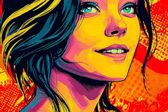 create a unique pop art and street graffiti style artwork