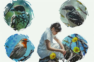 paint a wild animal and portrait in a naturalist style