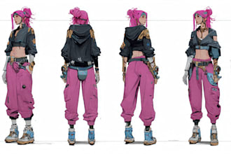 design cyberpunk character, original character design